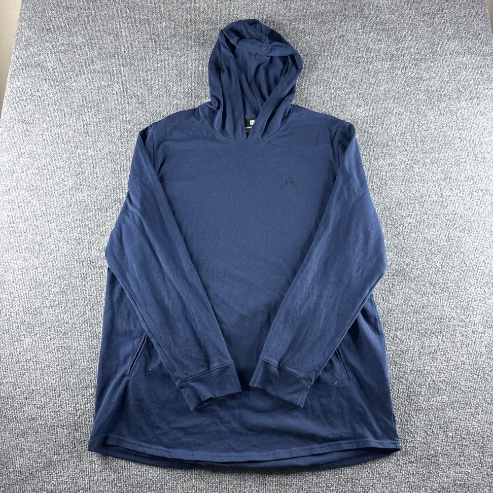 Under Armour Hoodie Men 2XL Blue Pullover Sweatshirt Long Sleeve Running 1320730